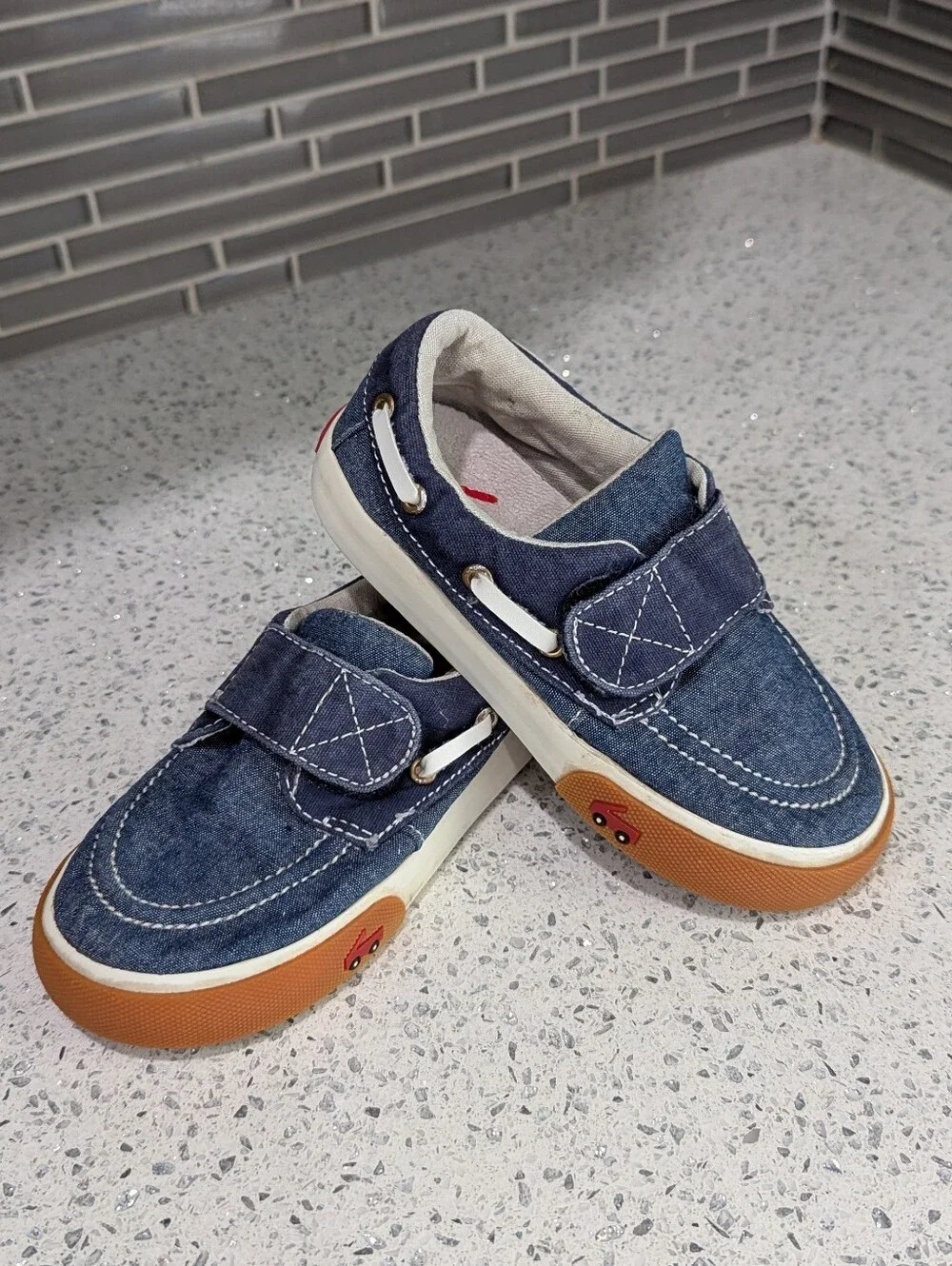 See Kai Run Kids Elias Loafer Boat Shoe Preppy Blue Denim Chambray Boys Size 10